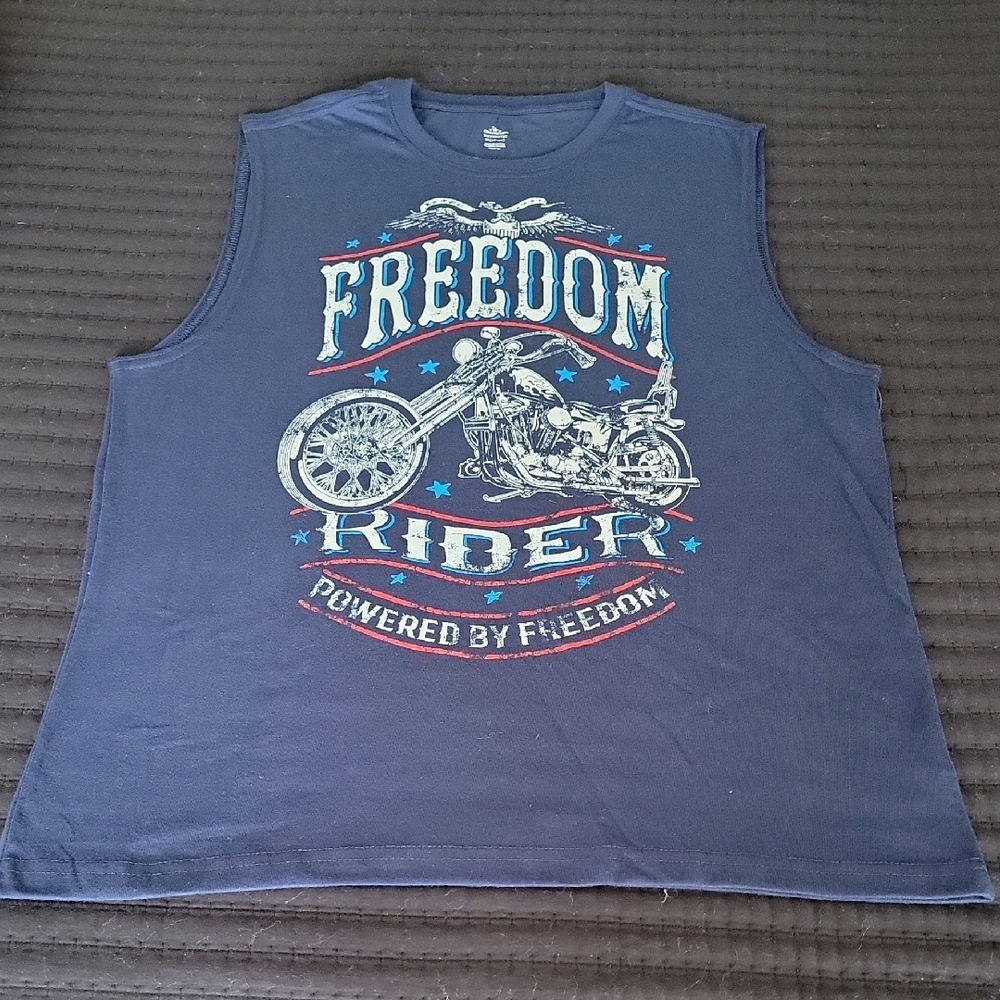 Freedom Rider Sleeveless Graphic Tee - Blue